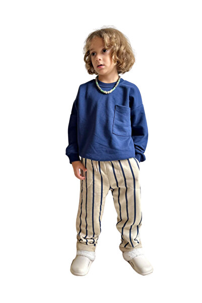 MinischeStore Boy's Tracksuit Set - Striped Top and Bottom Set
