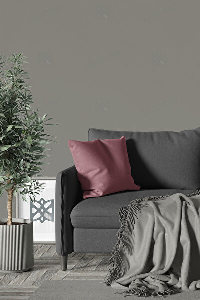 MARİTSA Kırlent Kılıfı - Kadife Dokulu Serisi Gül Kurusu 40x40cm Throw Pillow