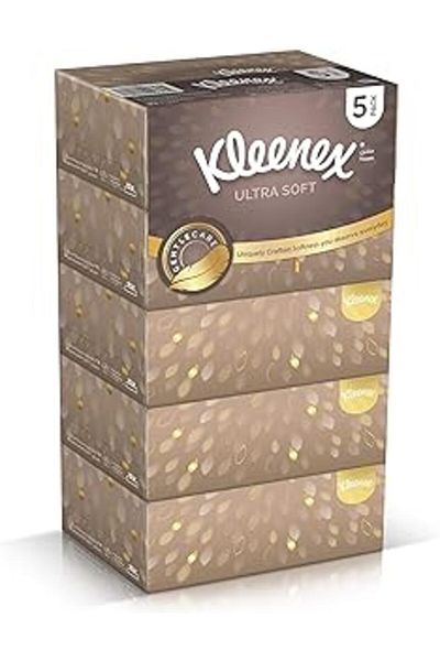 Kleenex Ultra Soft Premium Facial Tissues, Pack of 5 Boxes 96 Sheets X 3 Ply