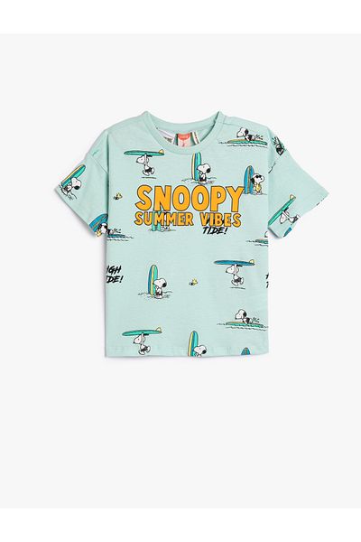 Koton Snoopy T-Shirt Licensed Short Sleeve Crew Neck Cotton