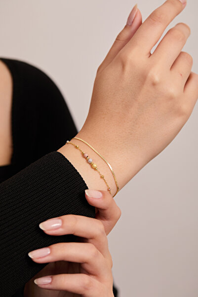 Elika Silver 925 Ayar Gümüş Zarif Simli Dorika - Tilki Kuyruğu İkili Bileklik...