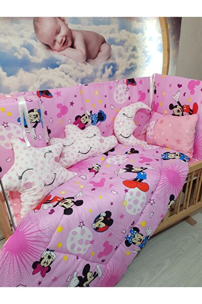 Baby Clime 70X130 Pink Mickey & Minnie Baby Sleeping Set - Without Mosquito Net (Excluding Mobile Crib)