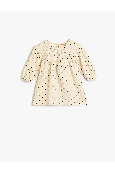 Koton Рокля с кръгла яка и дълги ръкави, памук