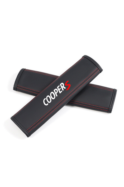 Choice غطاءان أسودان من جلد نابا لحزام أمان مقعد السيارة، مناسبان لسيارات مين...