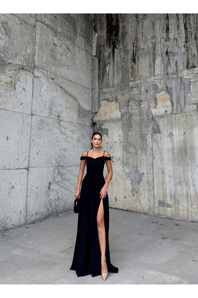 Mekafashion Βραδινό φόρεμα εκτός ώμου