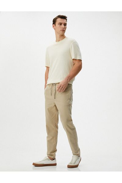 Koton Jogger Pants with Pocket Detail and Lace Waist Cotton