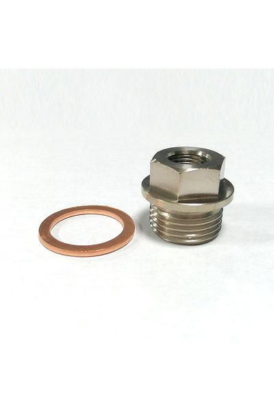 Choice Steel Exhaust Temp Temperature Sensor Adapter Plug M18x1.5 1/8NPT With Washer