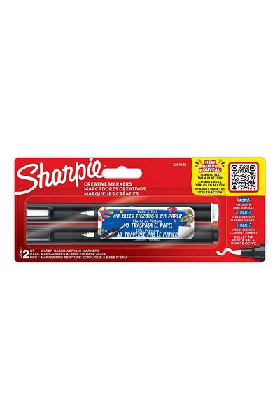 Sharpie Creative Marker Acrylic Pen Set of 2 Black&White 2201181