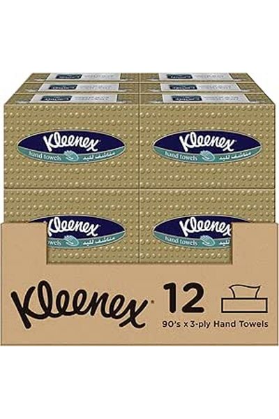 Kleenex Hand Towel, 12 Boxes x 90 Sheets,for Hands, Kitchen and Bathroom use