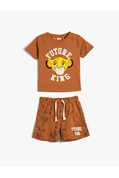 Koton Lion King Shorts T-Shirt Set 2-Piece Printed Cotton