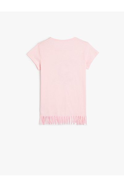 Koton Tricou cu ciucuri imprimat cu unicorn cu mânecă scurtă