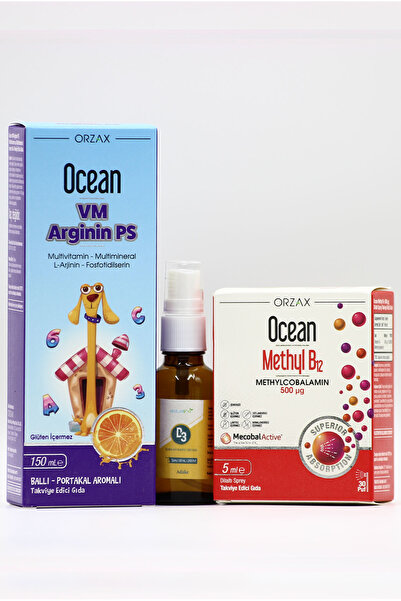 Ocean VM Arginin PS, D3 Sprey ve Methyl B12 - Çocuklar İçin Güçlü Vitamin ve ...