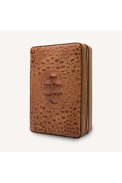 Lubinski LUBİNSKİ ÇAKMAK SETLİ DERİ SEYAHAT HUMİDOR BROWN YJA-60006-BN