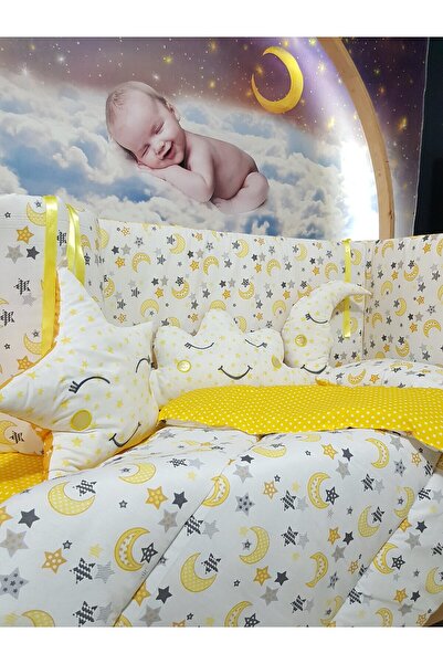 bebek_iklimi 70X130 Crescent Star Patterned Baby Sleeping Set - Without Mosquito Net, Excluding Furniture Crib