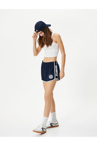 Koton Mini Extra Shorts - With Waist Laces And Striped Print Detail
