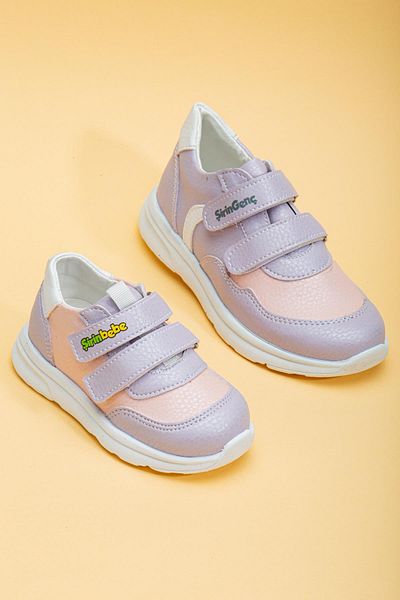 Dilimler Ayakkabı Şirinbebe Şiringenç Orthopedic Lilac Velcro White Sole Baby Girl Kids Sports Shoes