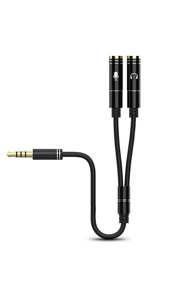 NIERBO Black NIERBO Headphone Splitter Extension Cable Audio Stereo Y Splitter Hi-Fi Sound 3.5mm Male To 2