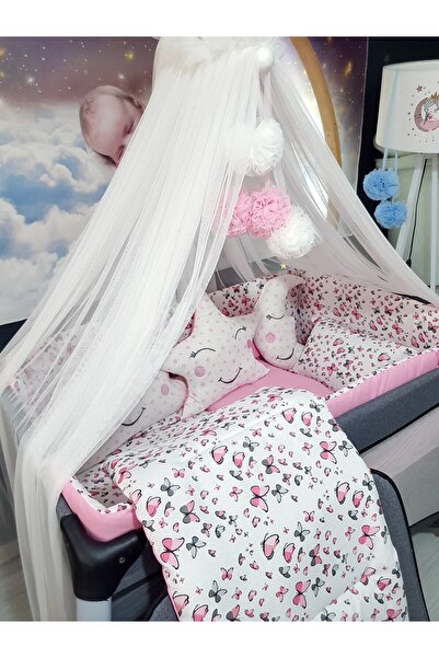 Baby Clime 70X120 Baby Sleeping Set - Luxury Mosquito Net and Apparatus Included - Butterfly Pattern
