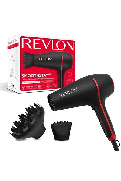 Revlon Smoothstay Coconut Oil-Infused Hair Dryer + Volumising Diffuser