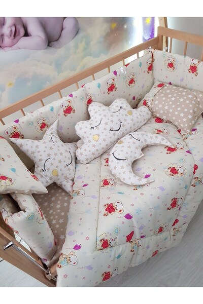 bebek_iklimi 70X130 Baby Sleeping Set - Without Mosquito Net and Teddy Bear Pattern 127-35
