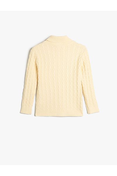 Koton Turtleneck Sweater Long Sleeve with Hair Braid Detail