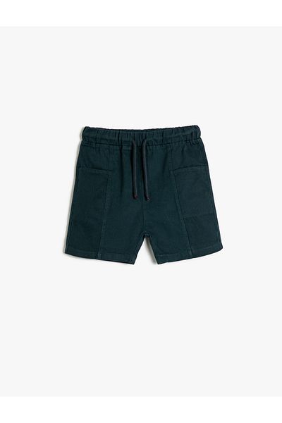 Koton Shorts Tie Waist Elastic Print Detailed Pocket Cotton