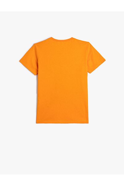 Koton Cotton Short Sleeve Dinosaur T-Shirt - Crew Neck