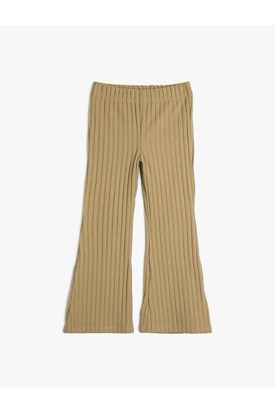 Koton Girl's Khaki Canvas Trousers - 4wkg40112ak