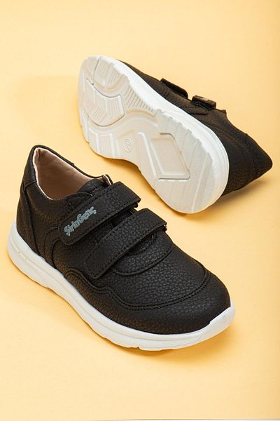 Dilimler Ayakkabı Şirinbebe Şiringenç Orthopedic Black Velcro White Sole Baby Boy Sports Shoes