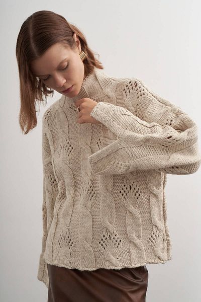 PARKhande Hair Braided Self-Collared Sweater