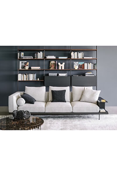 SCY Straniero Modern Tasarım 3 Lü Koltuk Salon İçi Oturma Grubu Bej Salon Met...