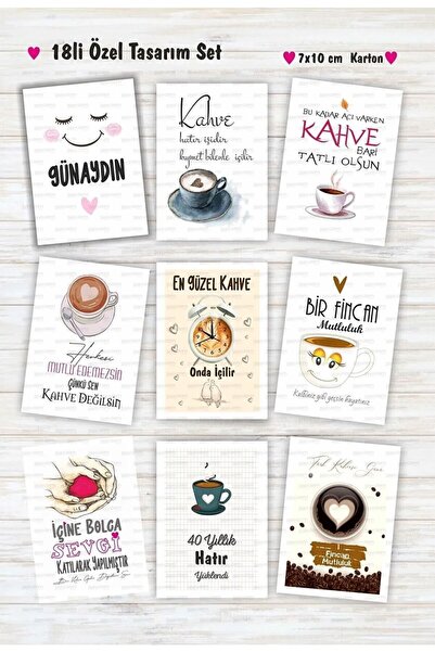 Hsn Kahve Sunum Kartları Motto Kart 7x10 Cm 7x10cm  18 adet Karton