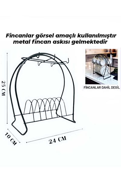 DECOOR MALL Cup Holder Black Cup Stand 6-Piece Presentation - Stand