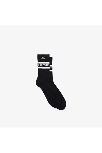 Lacoste Men's Printed Black Socks