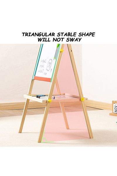 Choice Kids Wooden Art Easel Wooden Multifunctional 2 In 1 Chalkboard For School