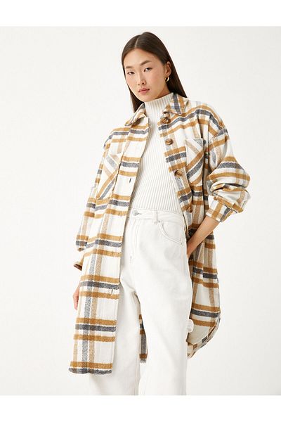 Koton Oversize košilová bunda s detailem kapsy