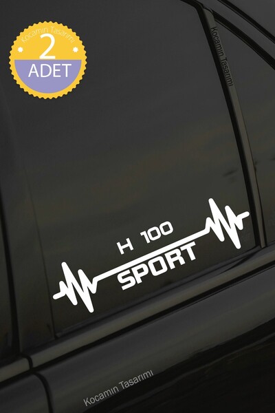 Kocamın Tasarımı ملصق سيارة Hyundai H 100 باللون الأبيض - إيقاع نبضات القلب، ...