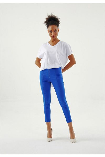 Jument V-Neck Slit Tunic -white