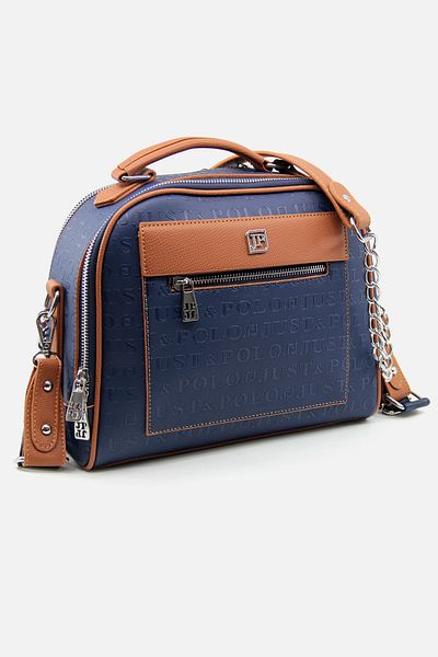 Just Polo Petrol Blue New Season Medium Size 4 Compartment Women's Shoulder and Crossbody Bag 24x29cm PBU4025