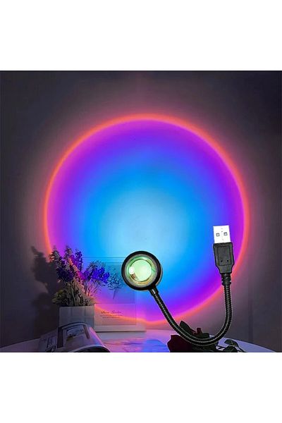 Choice Purplish Blue Usb Sunset Light Led Rainbow Neon Night Lamp Mobile Phone Self Photography Light Wall