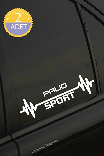 Kocamın Tasarımı Fiat Palio Car Sticker with Pulse - Heartbeat Rhythm 2 Pcs W...