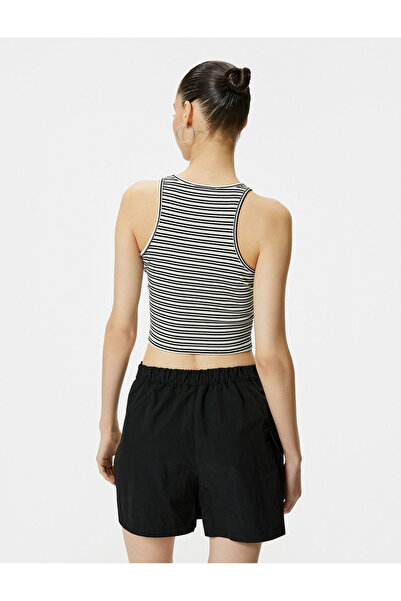 Koton Halter Yaka Atlet Crop Baskılı Pamuklu