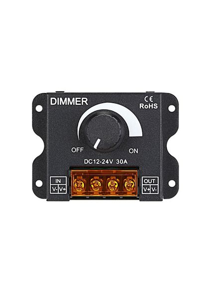 Choice Led Dimmer 30a Led Light Strip Dimmer, Dc 12v/24v 30a Pwm Dimming Controller, Knob Adjust Brightness