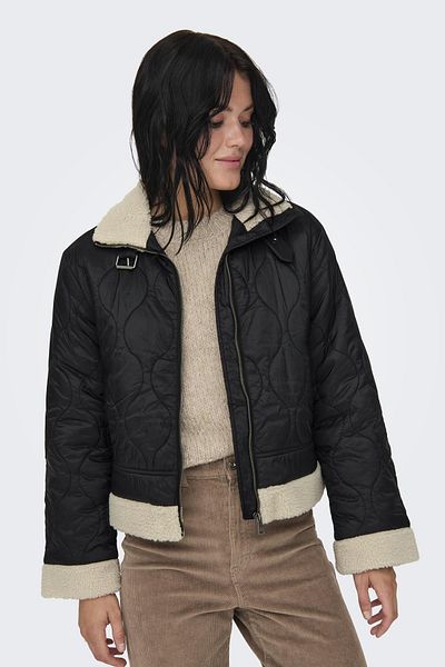 ONLY Onlvania Black Quilted Aviator Jacket - Otw 15325969