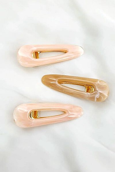 PETEK AKSESUAR 3 Pieces Bone Collet Hair Clip 7 Cm.