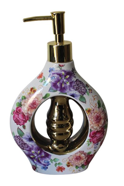 ALBETTO Porselen 500ml Sıvı Sabunluk Çiçekli k283