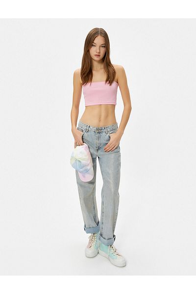 Koton Basic Crop Athlete Thin Strap Cotton Slim Fit