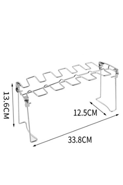 Choice 12 card slots Folding BBQ Chicken Leg Wing Grill Rack Stainless Steel Barbecue Holder Oven Roaster S