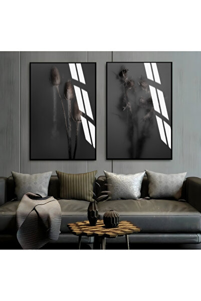 Harika bir ev Hari̇kabi̇rev | Fog Dark Herb Combination 01 | Framed Glass Tab...