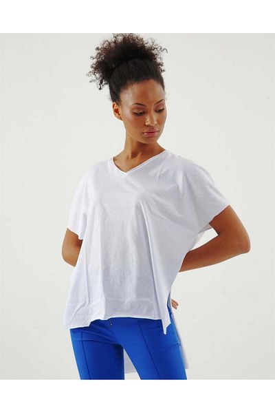 Jument V-Neck Slit Tunic -white